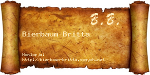 Bierbaum Britta névjegykártya